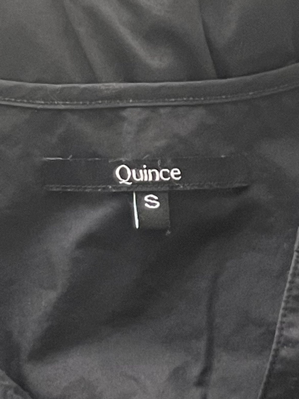 Quince Black Tiered Puff-Sleeve 100% Organic Cotton Poplin Maxi Dress Sz S - Picture 8 of 10